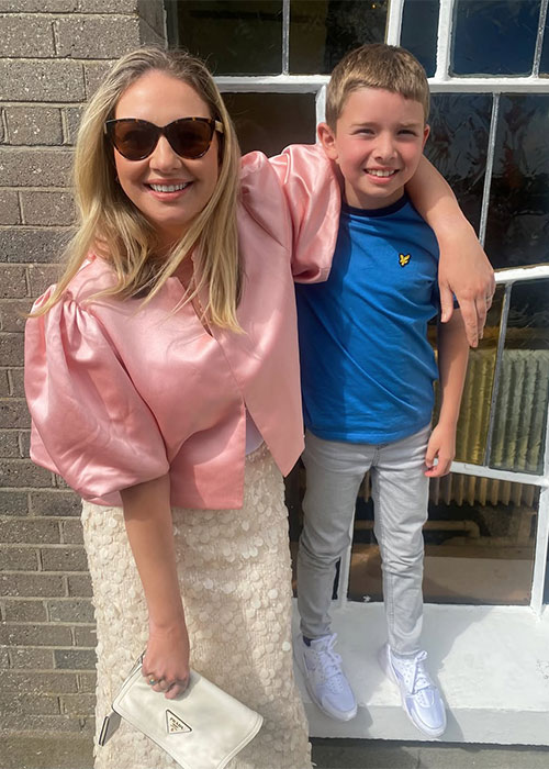 Anna Daly celebrates son's confirmation.