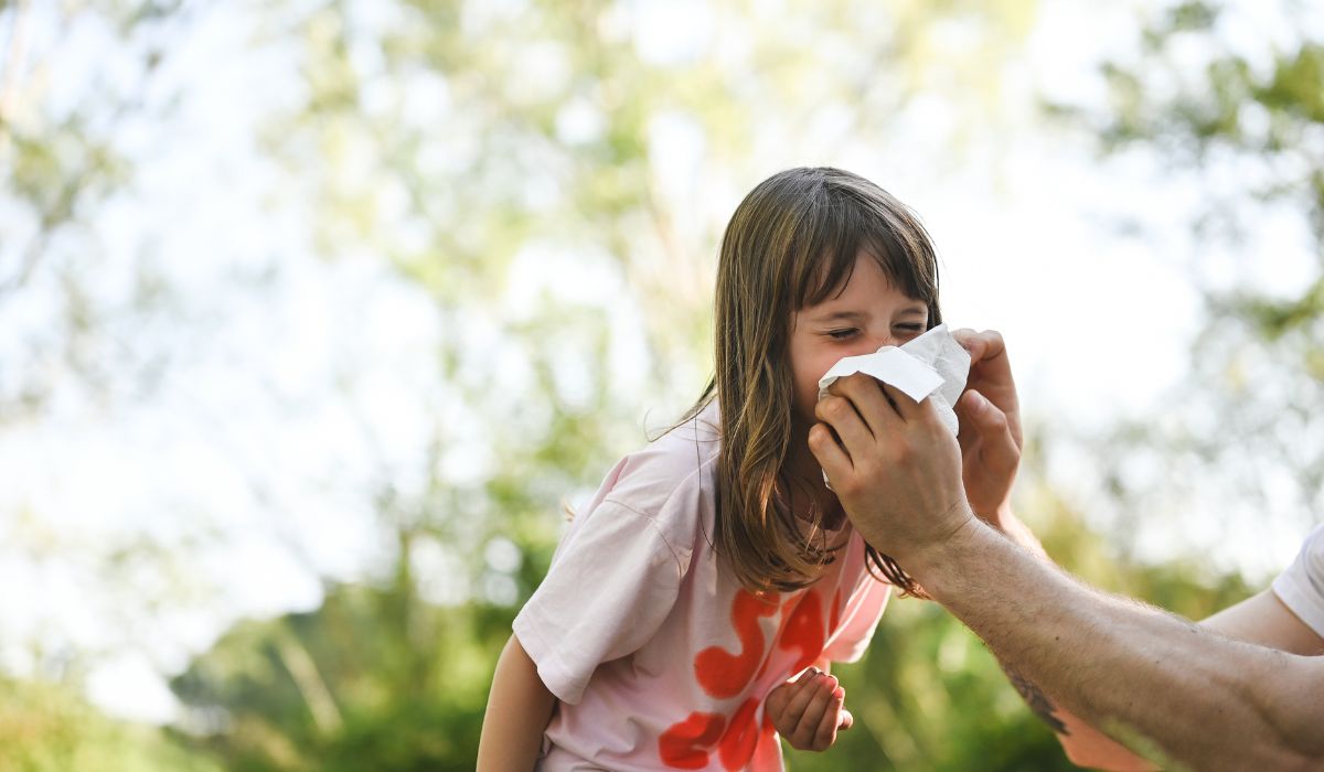 Little girl with hayfever