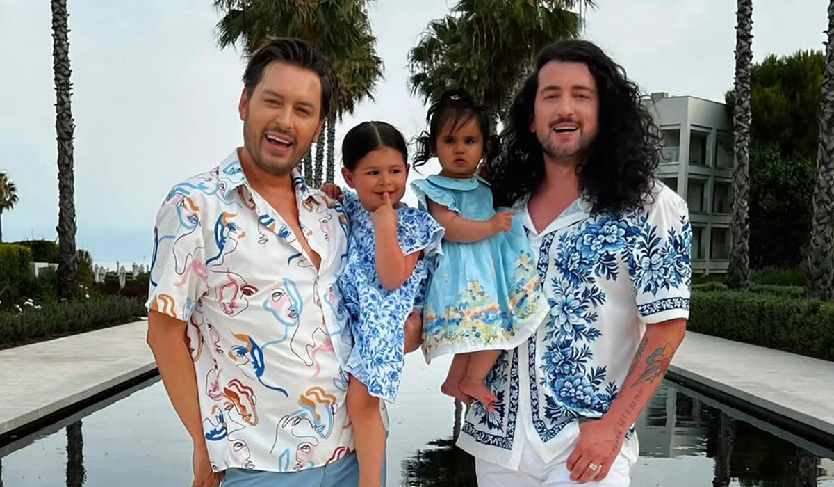 Brian and Arthur with their daughters Blake and Blu. Pic: Brian Dowling/Instagram