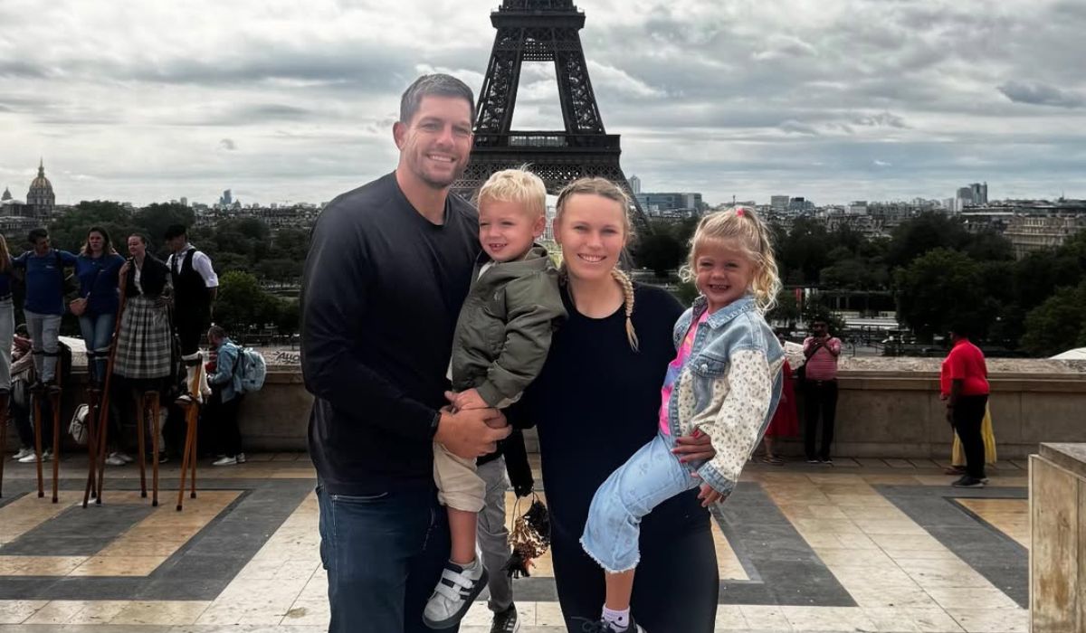 Caroline Wozniacki and family in Paris