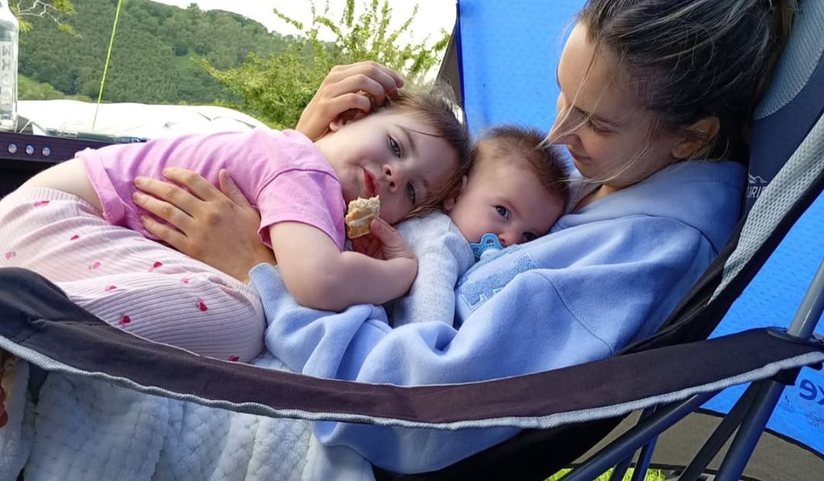 Chloe Radford and her kids