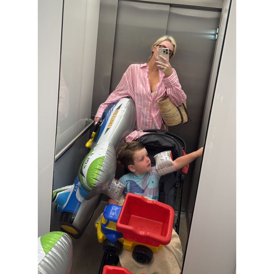 Pippa O'Connor and youngest son Billy on holiday in Spain