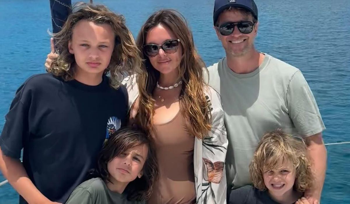Kian Egan, wife Jodi Albert and their three boys