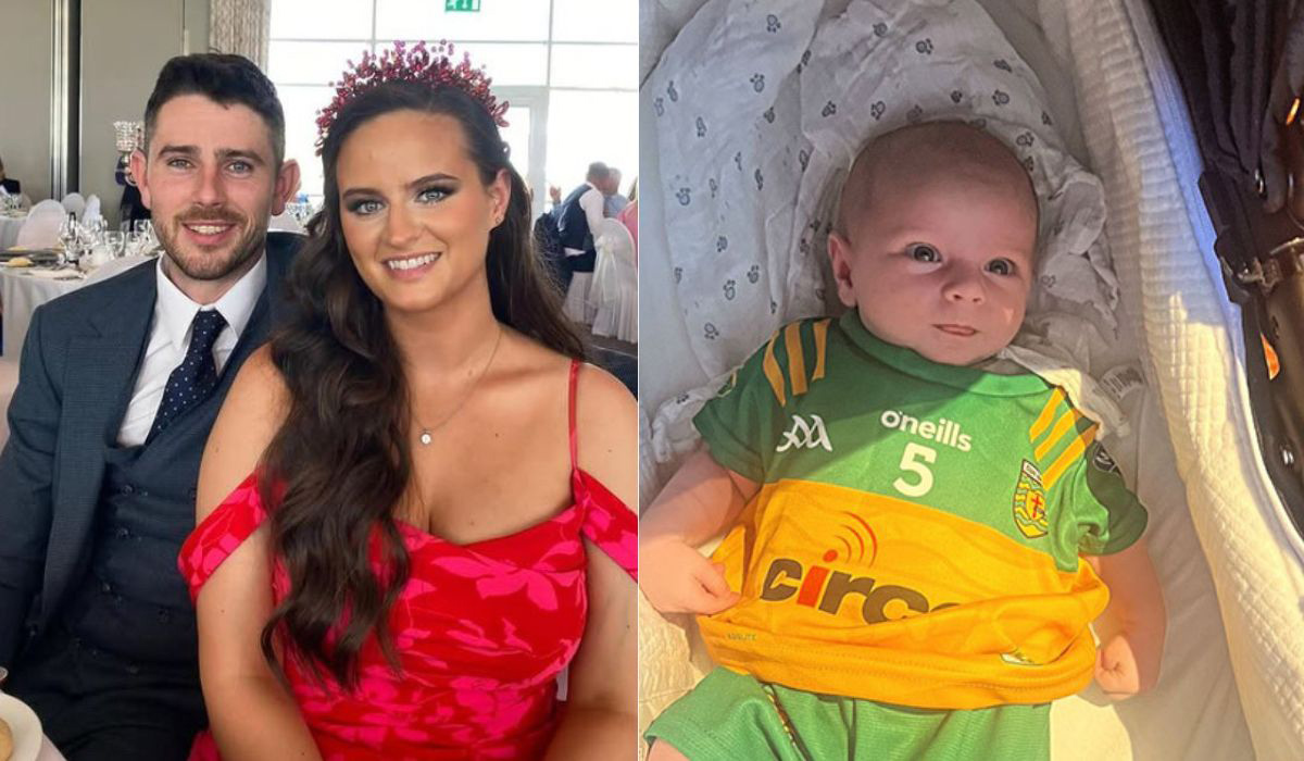Ryan McHugh and his wife/Baby Séanan in his Donegal jersey. Pic: Instagram
