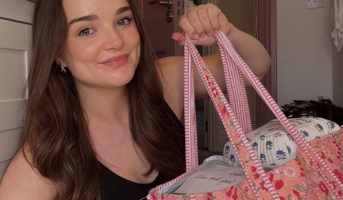 Niamh O'Sullivan with her hospital bag