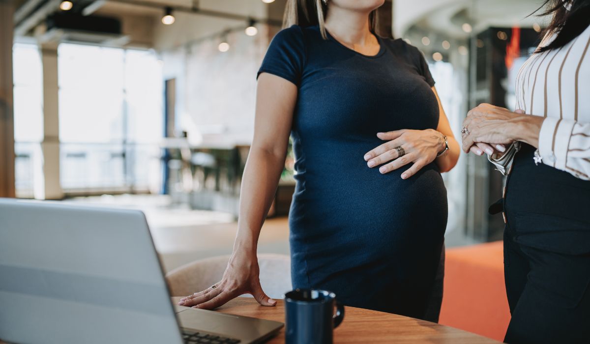 Pregnant woman at work