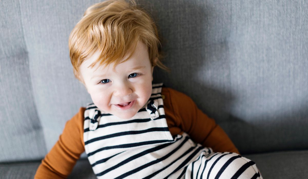 Child sitting on a couch