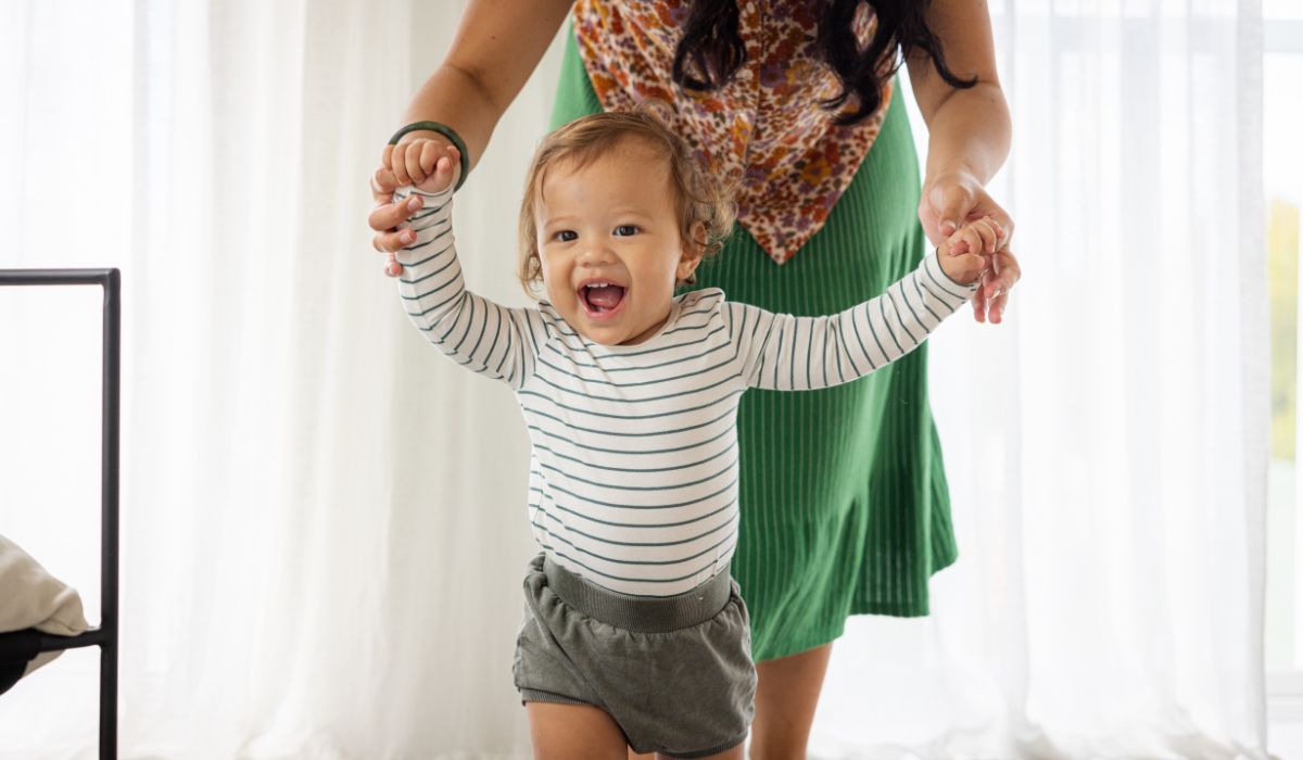 Baby learning to walk