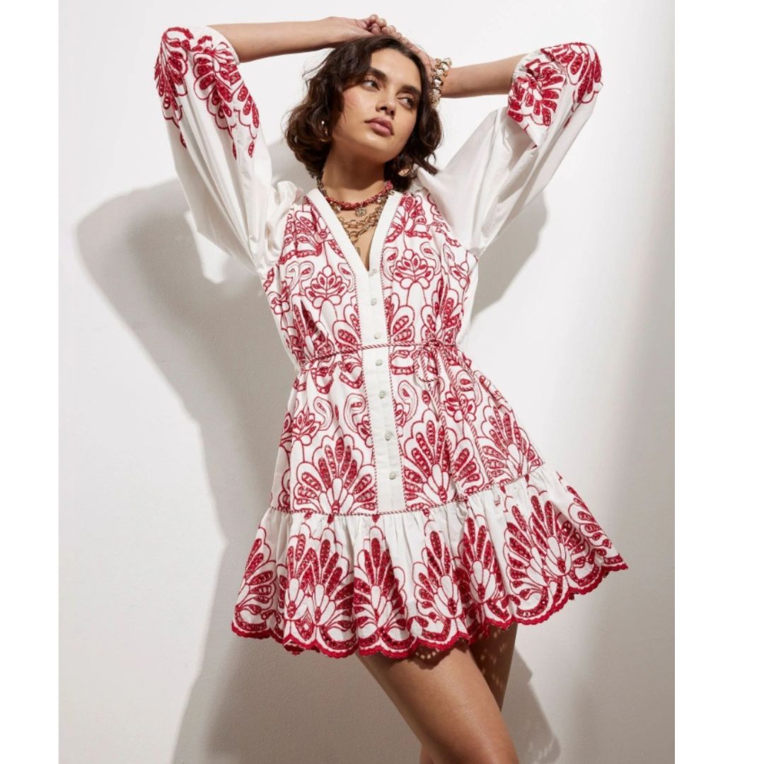 River Island Red Poplin Shirt Dress