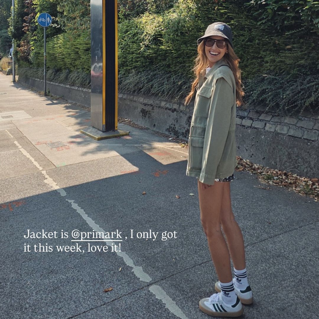 Tara O'Farrell wears a Penneys jacket to the Oasis concert