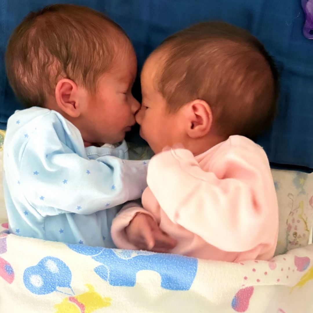 Rachel Gorry's baby son and daughter in the NICU