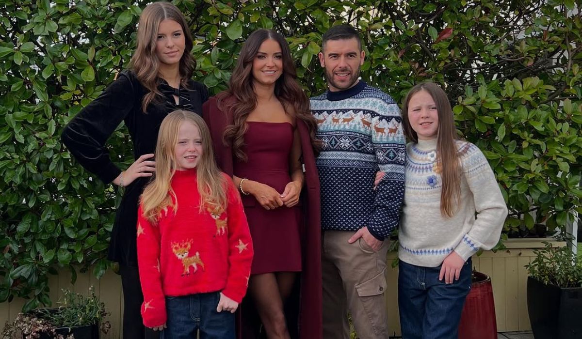 Rachel Gorry with her partner and children