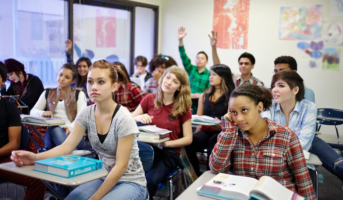 Teenagers in school