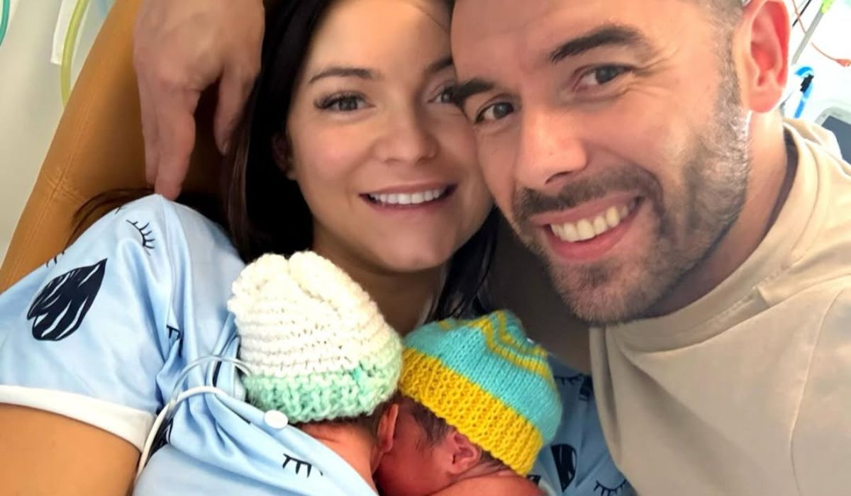 Rachel Gorry, her partner Eddie and their twins