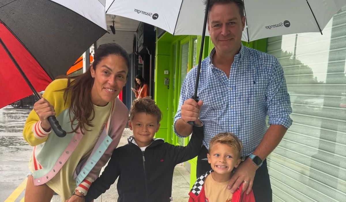 Glenda Gilson and her family on her son's first day of school