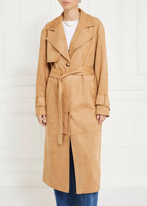Gallery Suedette Trench Coat (€50). Pic: Dunnes Stores