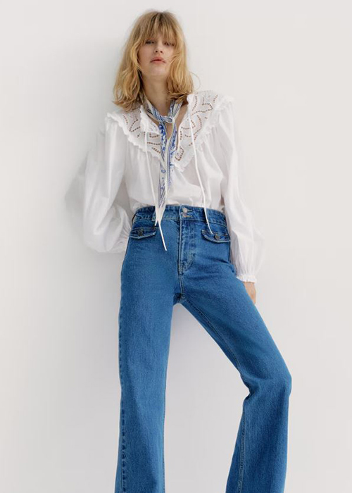 Broderie anglaise-detail blouse (€24.99). Pic: H&M
