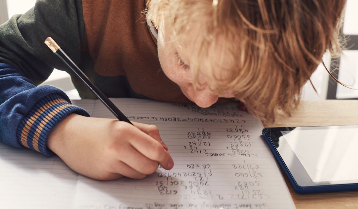 Child doing maths