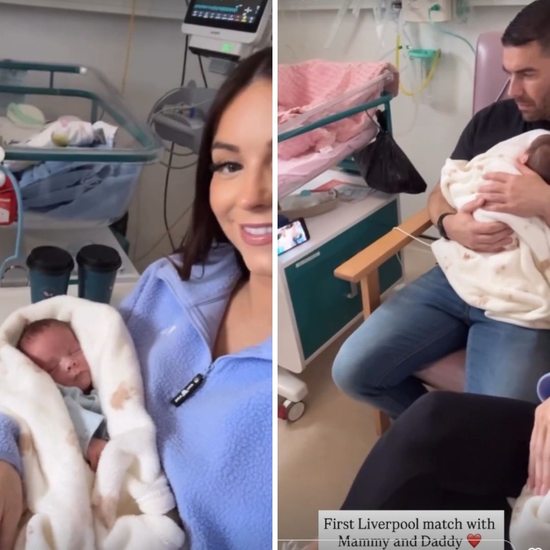 Rachel Gorry, her partner Eddie and their twins in the NICU