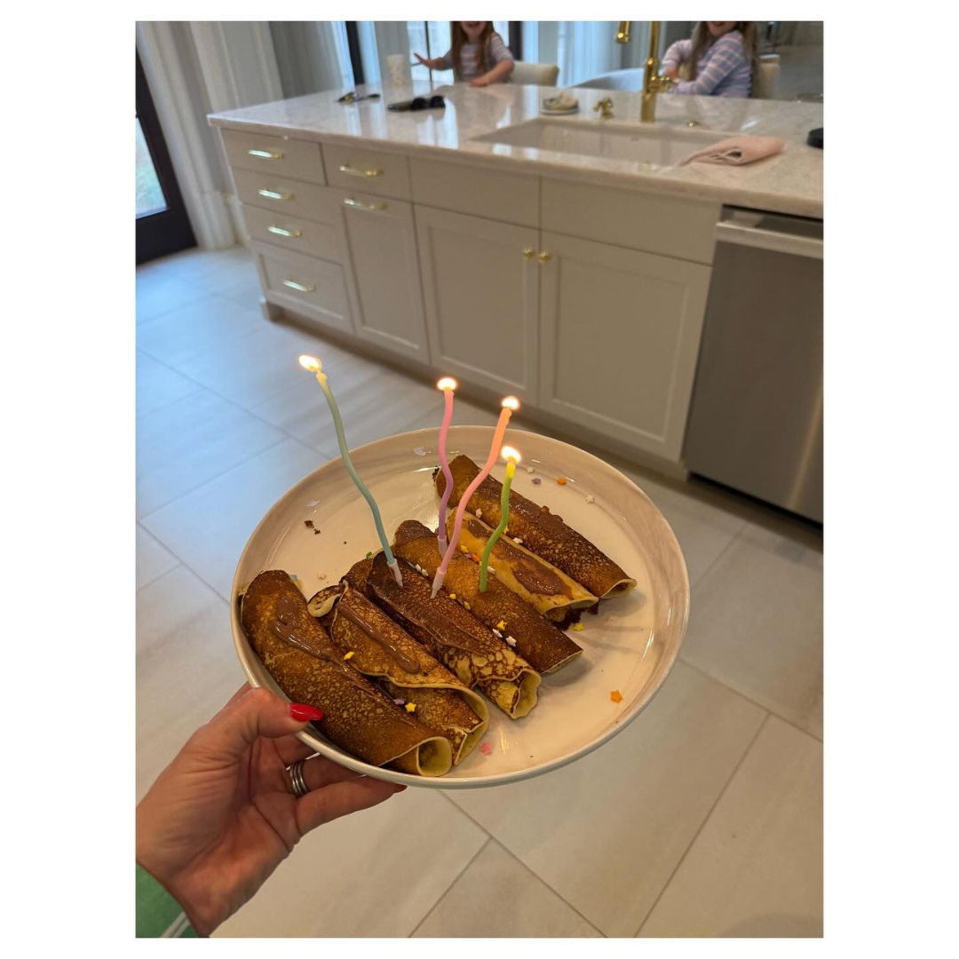 Wendy Lowry cooks pancakes for her daughter's birthday
