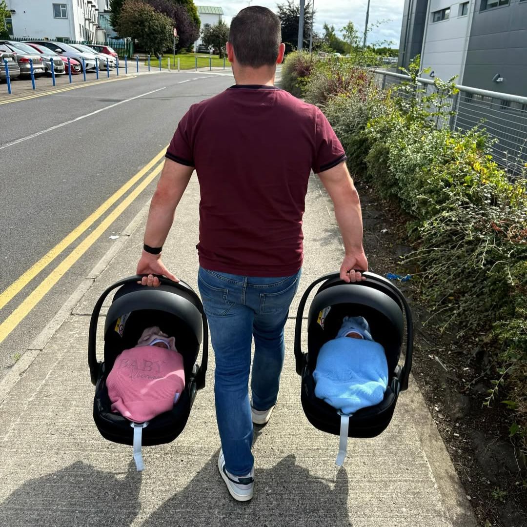 Rachel Gorry partner Eddie bringing twins home from hospital