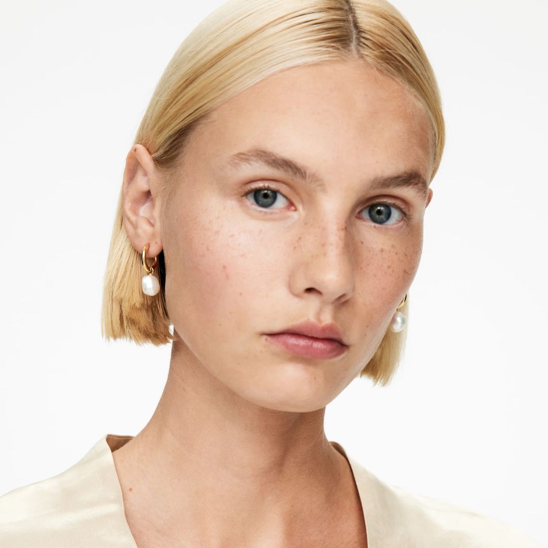 Arket Pearl Hoop Earrings