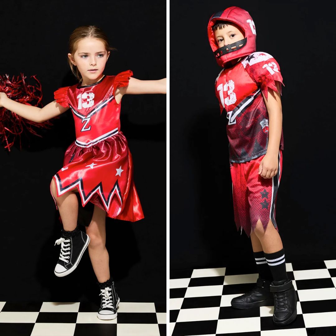 Cheerleader Zombie and American Footballer Halloween Costume