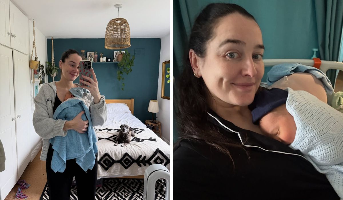 Rachel Purcell with her newborn