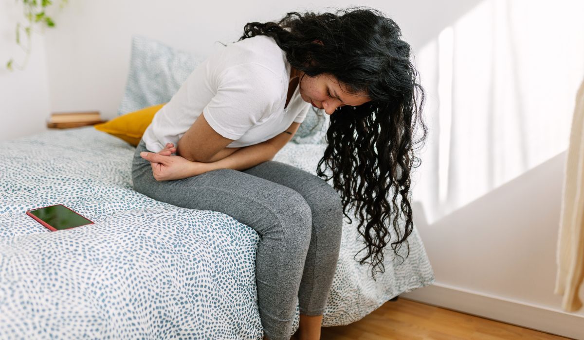 Woman with endometriosis