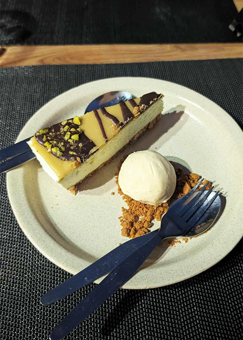 The Dubai Cheesecake that I helped myself to on our second last night. Pic: Supplied