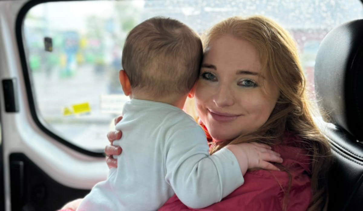 Jessica and Alexander on a rainy day.