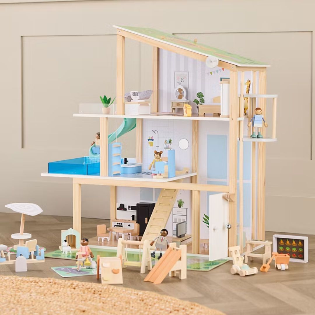 Aldi three-storey wooden doll house