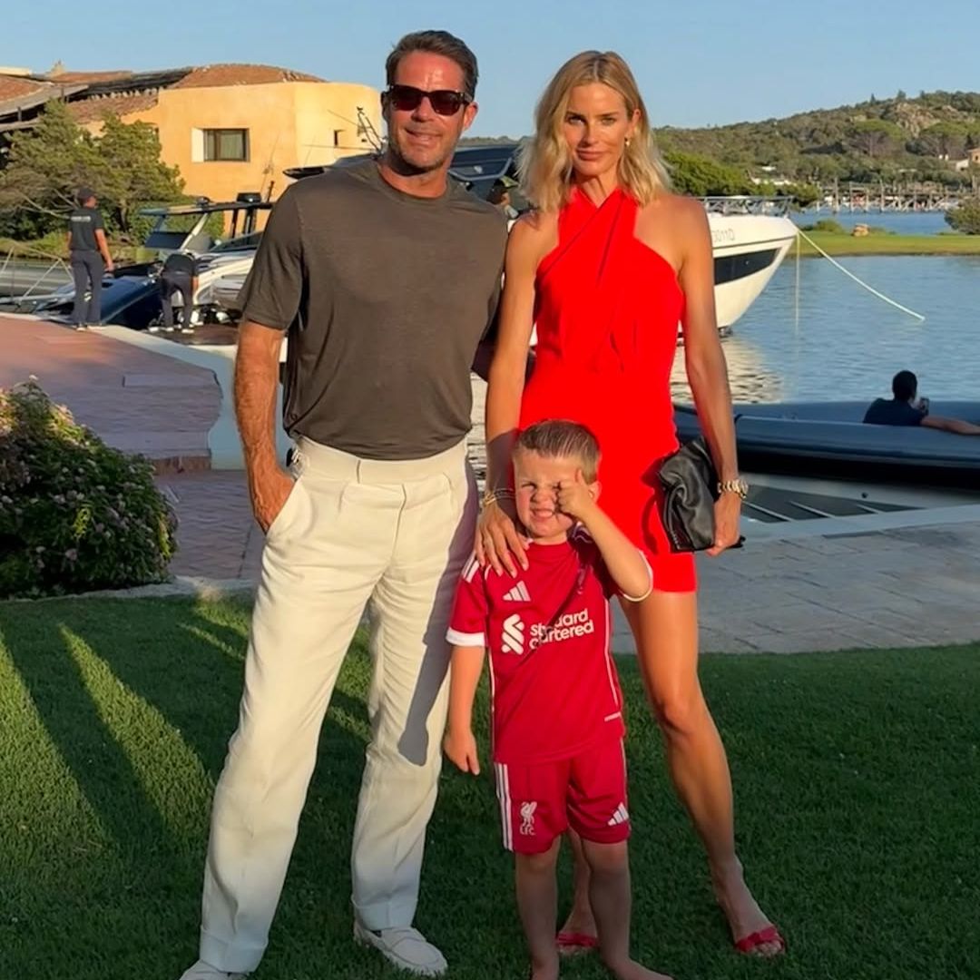 Jamie Redknapp with his wife and son