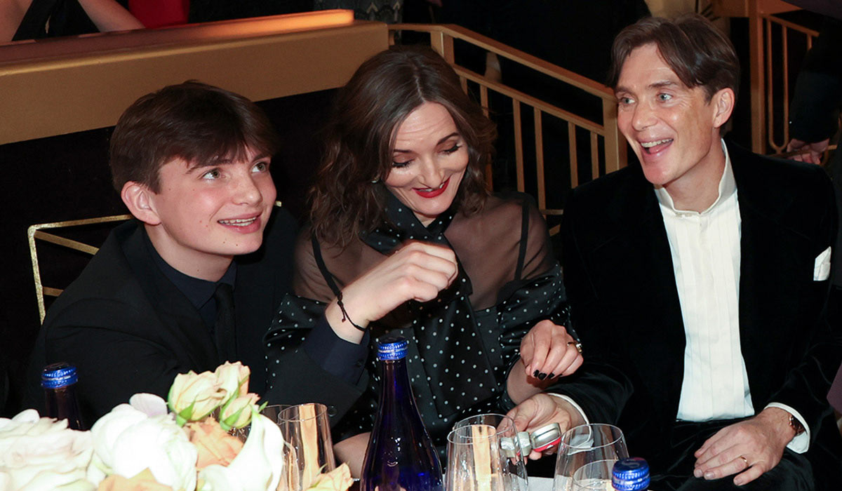 Aran Murphy, Yvonne McGuinness, Cillian Murphy and Robert Downey Jr. at the 81st Golden Globe Awards held at the Beverly Hilton Hotel. Pic: Getty Images