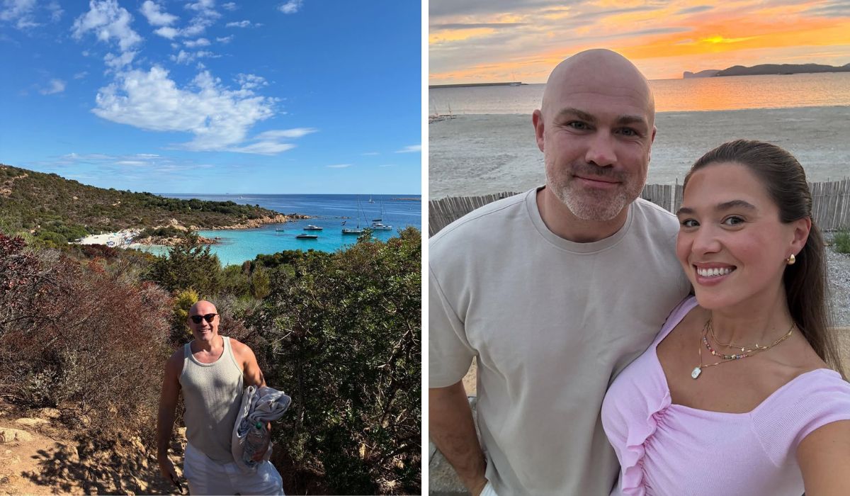 Síomha Ní Ruairc and her husband Cathal on honeymoon in Sardinia