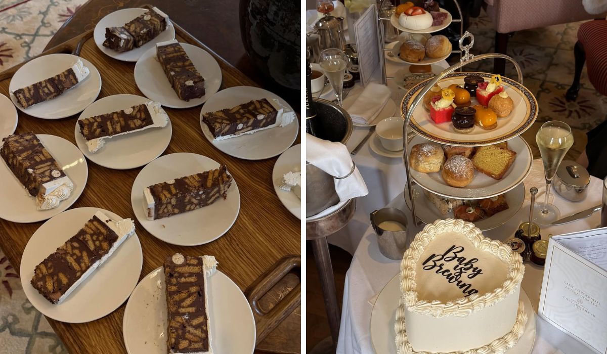cake and food at Lauren Arthurs' baby shower