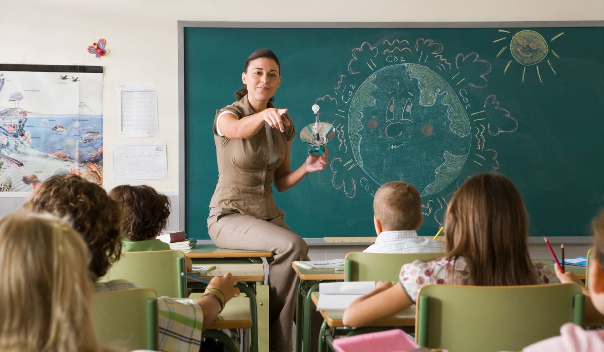 Teacher and kids in class