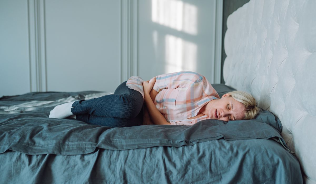 Woman suffering from endometriosis