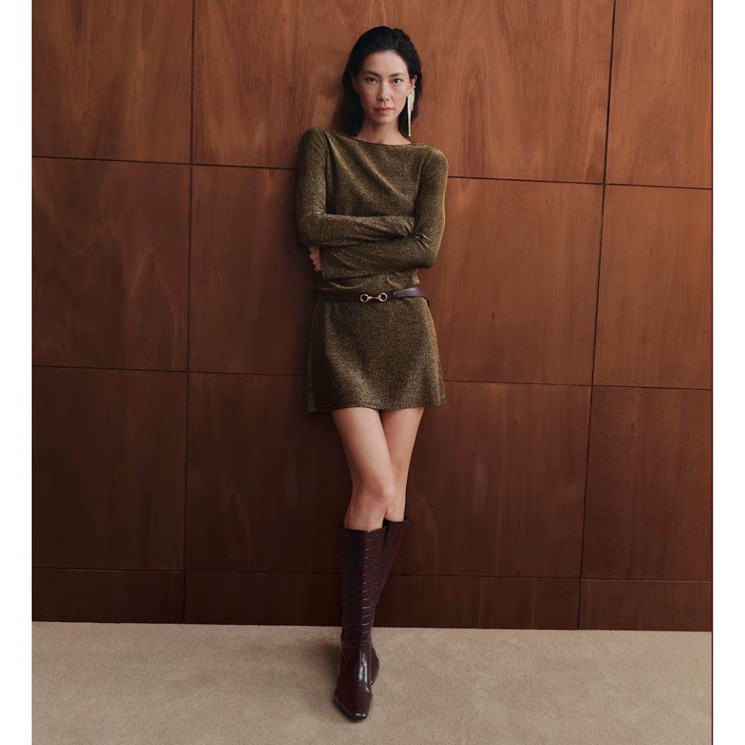 M&S Metallic Mini Shift Dress