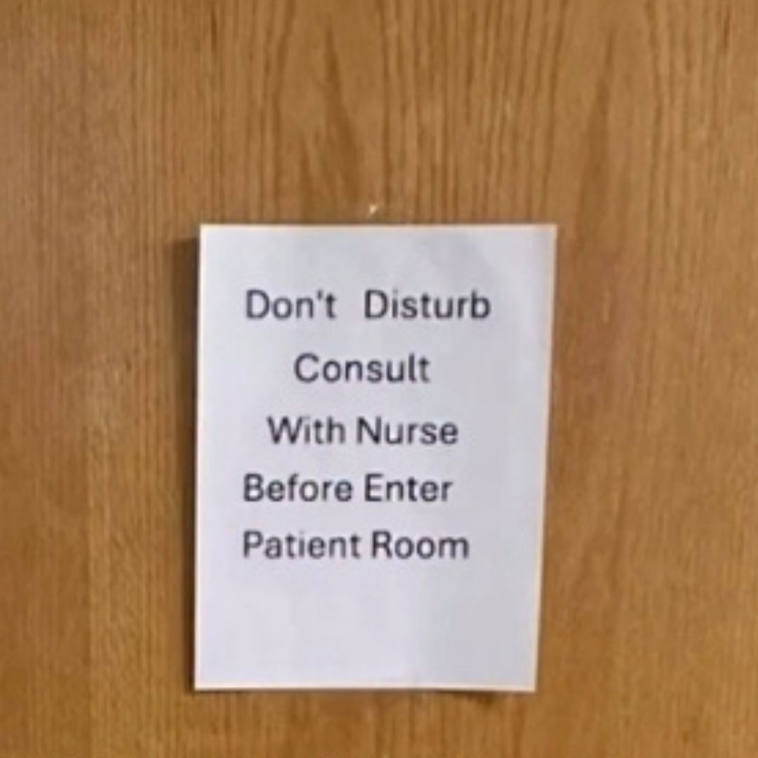 postpartum sign on labour door