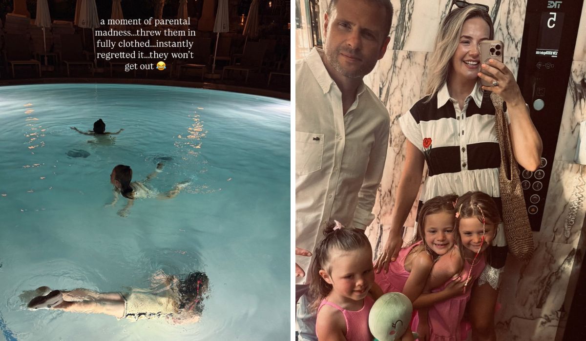 Aoibhin Garrihy with her husband John and their three girls Hanorah, Liobhan, and Isla,