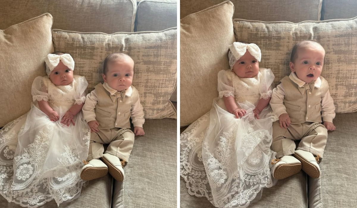 Rachel Gorry twins' at their christening