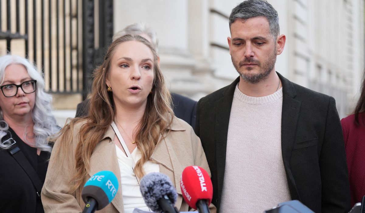 Gillian Sherratt and Stephen Morrison, parents of Harvey Morrison Sherratt. PIC: Niall Carson/PA Wire