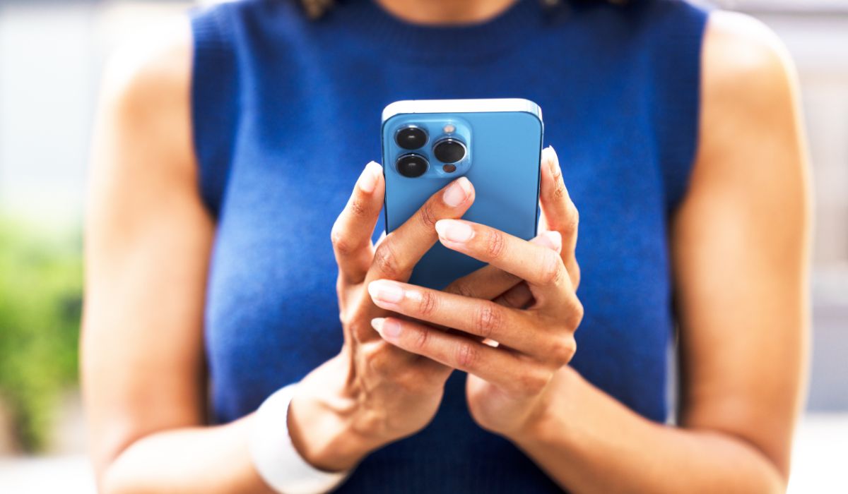 Woman on an iPhone