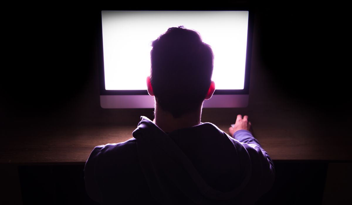 Man sitting at computer