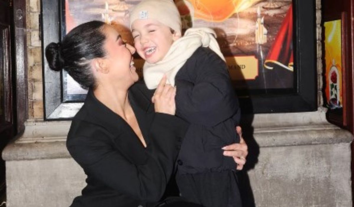 Lottie Ryan with her mother and son