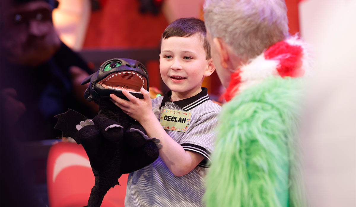 Declan Ryan (6) from Cork, Toy Demonstrator at The Late Late Toy Show 2025. Pic: Andres Poveda