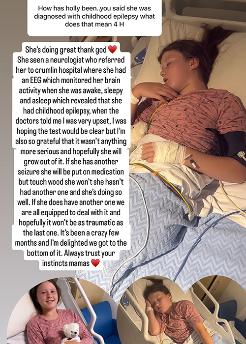 Rachel Gorry updates fans on Holly. Pic: Rachel Gorry/Instagram