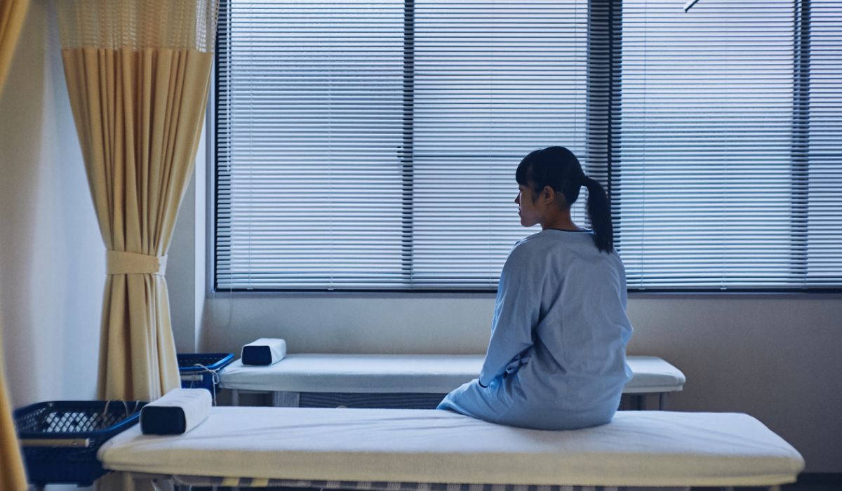 Teenage girl in hospital