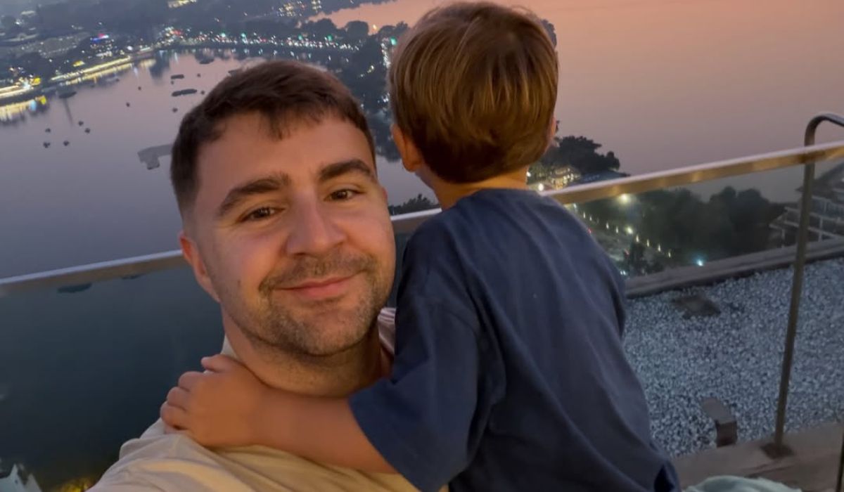 Carl Mullan and his son